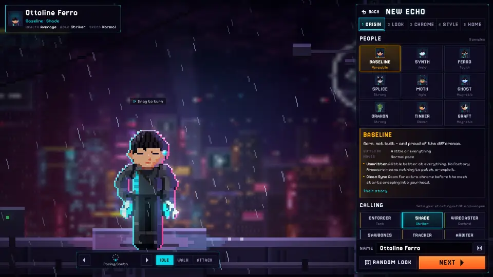 The character creator: peoples, callings and looks, every choice drawn on your hero